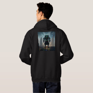 Robot 4 men black hooded sweatshirt back