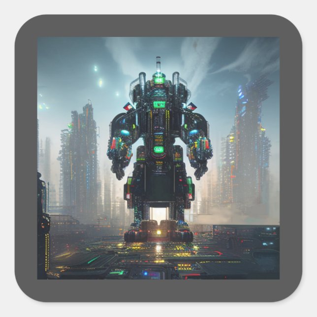 Robot 4 square stickers (Front)