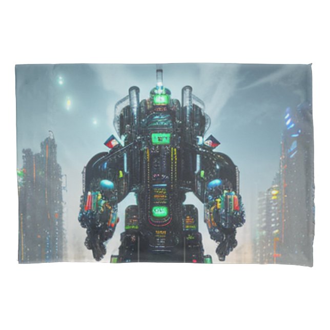 Robot 4 white standard pillowcase (Front)