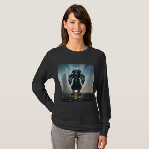  Robot 4 women black long sleeve T-shirt