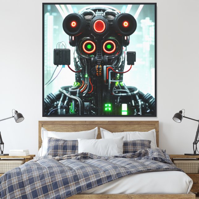 Robot 5 canvas print (Insitu(Bedroom))