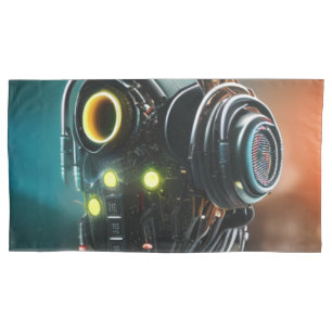 Robot 5 grey king pillowcase