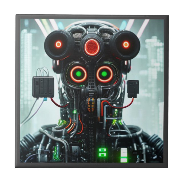 Robot 5 small ceramic tile (Front)