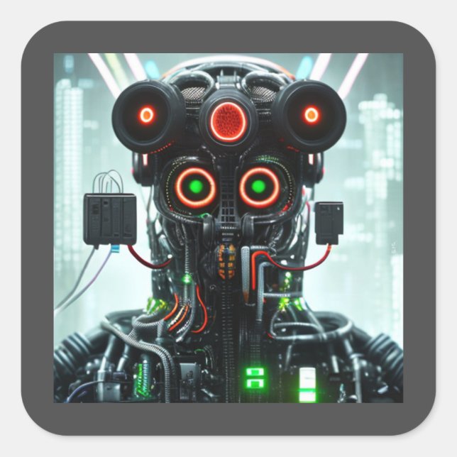 Robot 5 square stickers (Front)