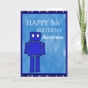 Robot 5th Birthday Card