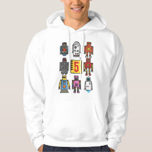 Robot 5th Birthday - Retro Robotics with number fi Hoodie
