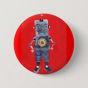 ROBOT 6 CM ROUND BADGE
