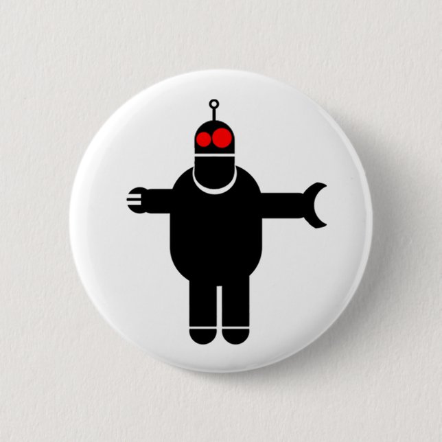 Robot! 6 Cm Round Badge (Front)