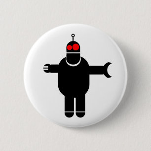 Robot! 6 Cm Round Badge