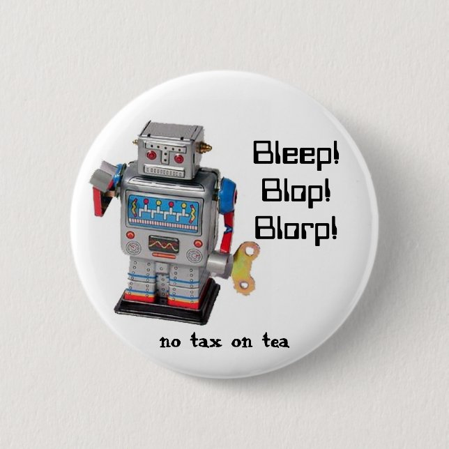 Robot 6 Cm Round Badge (Front)