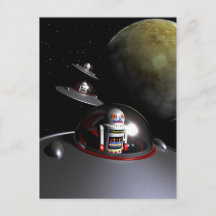 ROBOT - 7 Saucers Postcard