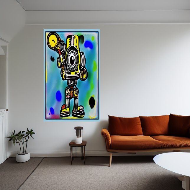 Robot and colourful background | AI Art Poster (Creator Uploaded)