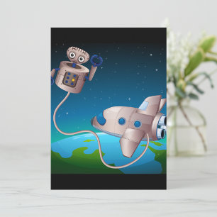 Robot And Spaceship Invitations