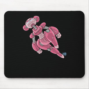 Robot Anime Girl Pink Sticker  Mouse Mat