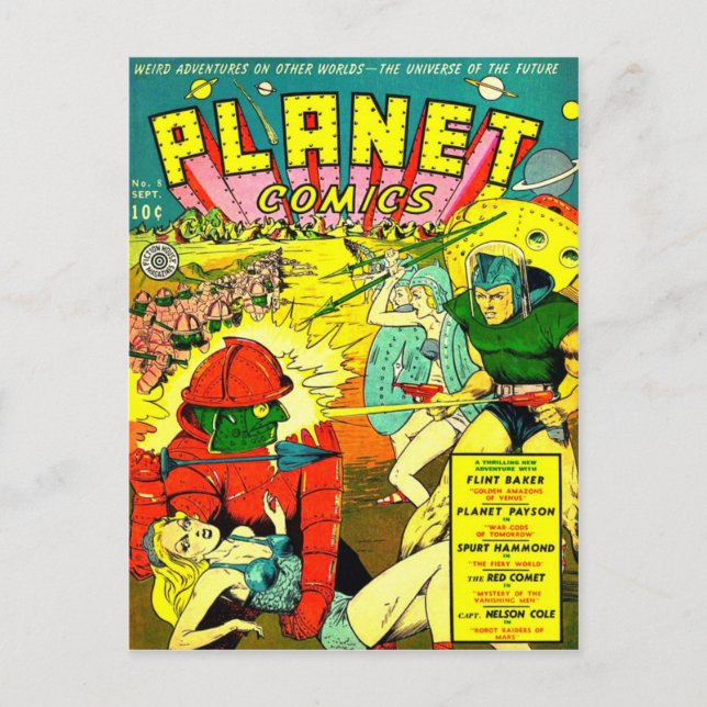 Robot Army Space Invasion Postcard (Front)