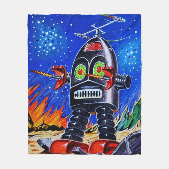 ROBOT ART FLEECE BLANKET (Front)