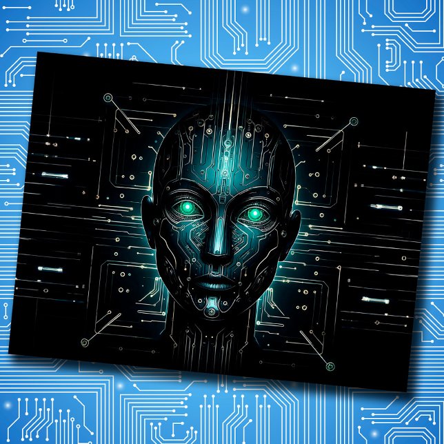 Robot artificial intelligence fantasy art science  postcard (Creator Uploaded)