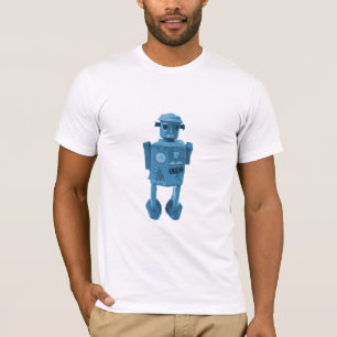Robot Attack! Blue Atomic Space age Robot T-Shirt