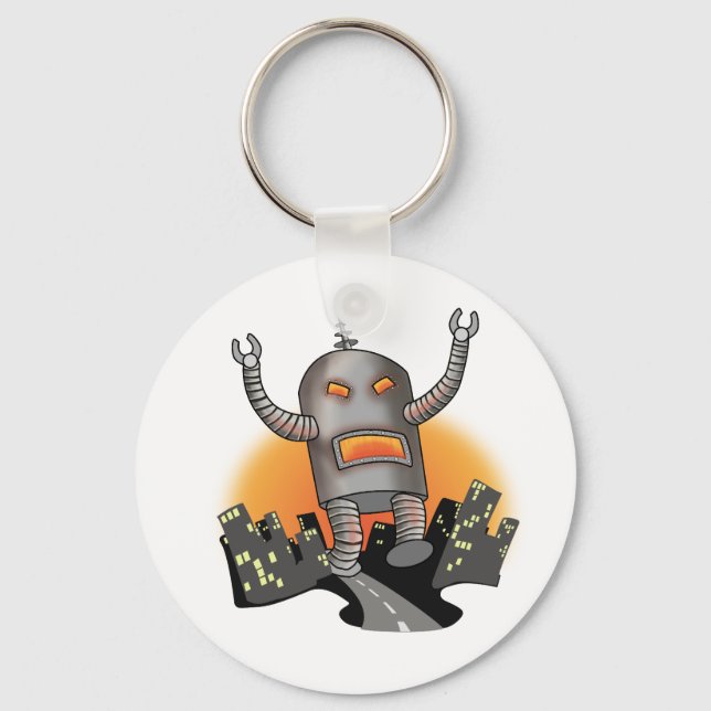 Robot Attack Keychain (Front)