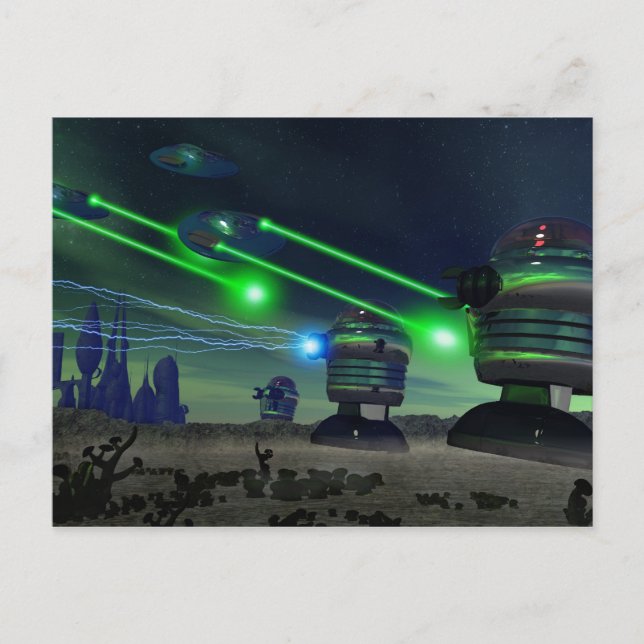 Robot Attack Postcard (Front)