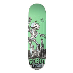 Robot Attack Skateboard Deck