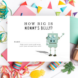 Robot baby shower - how big is mummy's belly enclosure card