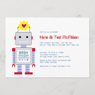 Robot Baby Shower Invitations, 5x7 Invitation