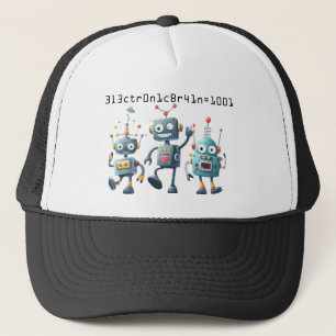 robot baseball enjoying group team trucker hat
