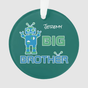 Robot Big Brother Boys Personalised Kids Sibling Ornament