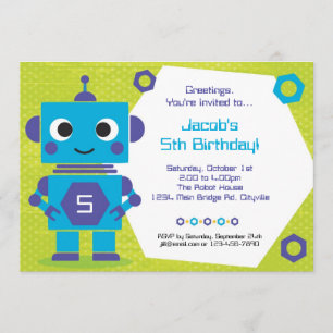 Robot Birthday Invitation