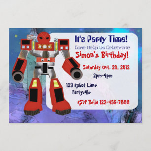 Robot Birthday Invitation
