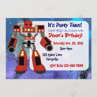 Robot Birthday Invitation
