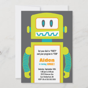 Robot Birthday Invitation