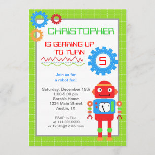 Robot Birthday Invitations