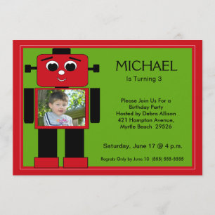 Robot Birthday Invitations
