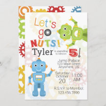 Robot Birthday Invitations Robots Birthday Party
