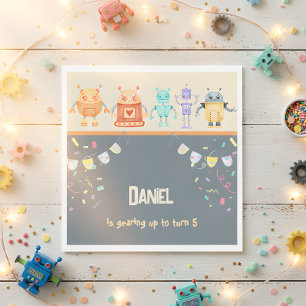 Robot Birthday Party Napkin