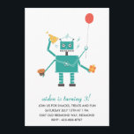 Robot Bleep Bleep Kid's Birthday Party Invitation<br><div class="desc">A robot theme kid's birthday party invitation featuring a balloon,  cupcake,  and party hat.</div>