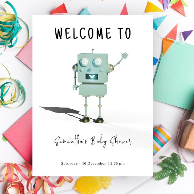 Robot Boy Welcome Baby Shower Poster (Creator Uploaded)