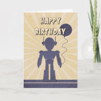 Robot Boy's Birthday Card