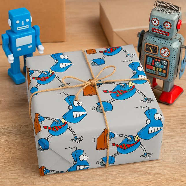Robot Business Executive Wrapping Paper (Creator Uploaded)