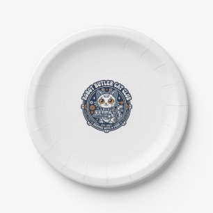 Robot Butler Cat Pet Lover Shirt Art - Robot Butle Paper Plate