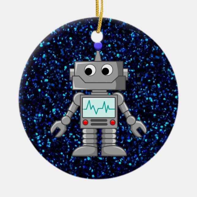 robot cartoon ceramic tree decoration (Front)