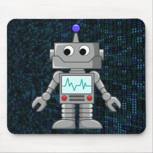 robot cartoon mouse mat
