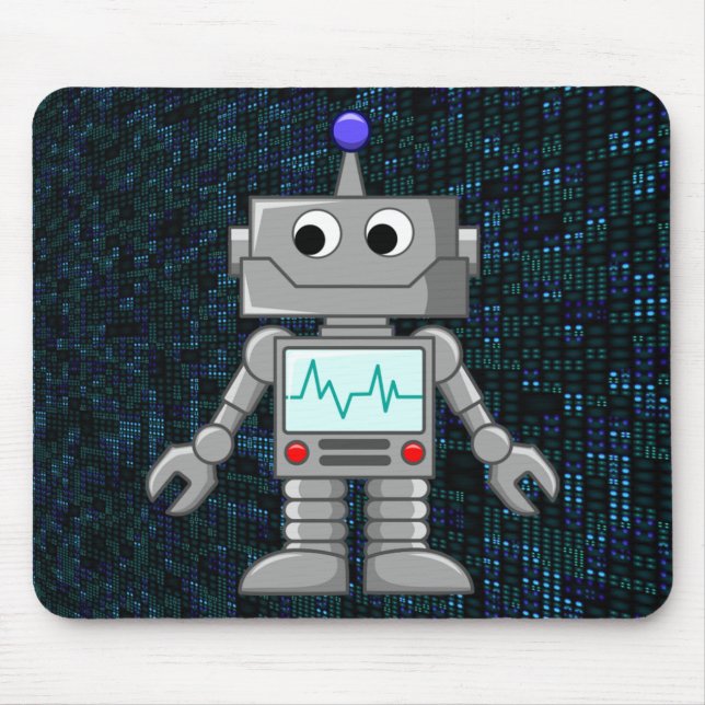 robot cartoon mouse mat (Front)