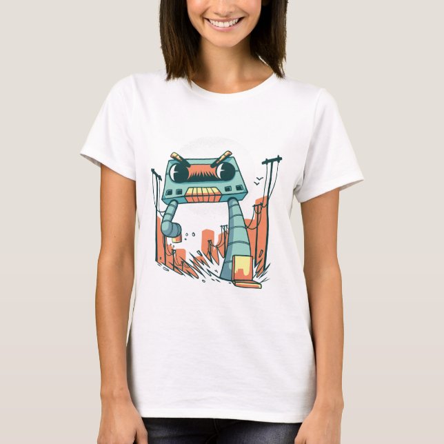 Robot Cassette Tape T-Shirt (Front)