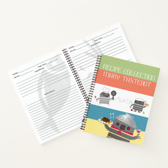 Robot chef party personal cookbook recipe notebook (Inside)