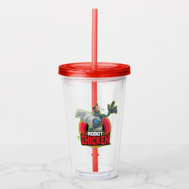 Robot Chicken Character Logo Acrylic Tumbler (Front)