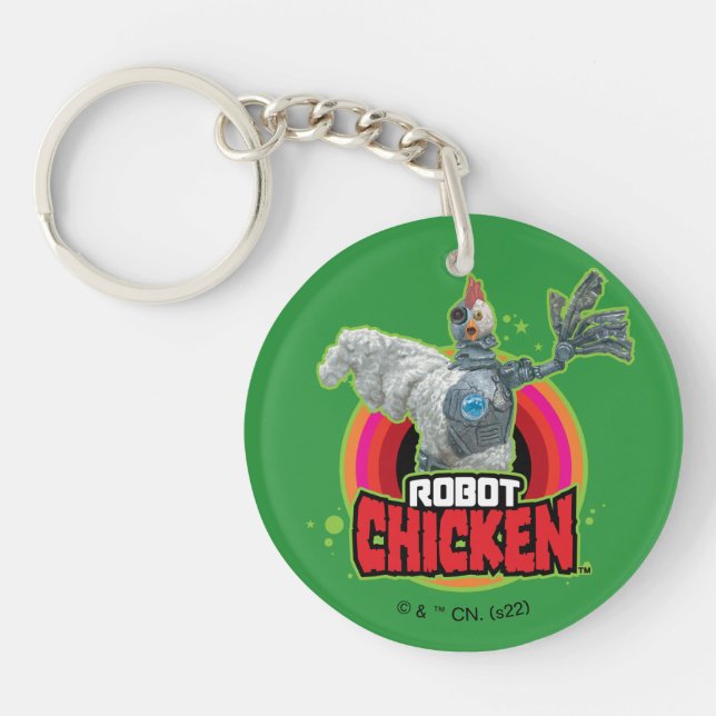 Robot Chicken Character Logo Key Ring (Front)