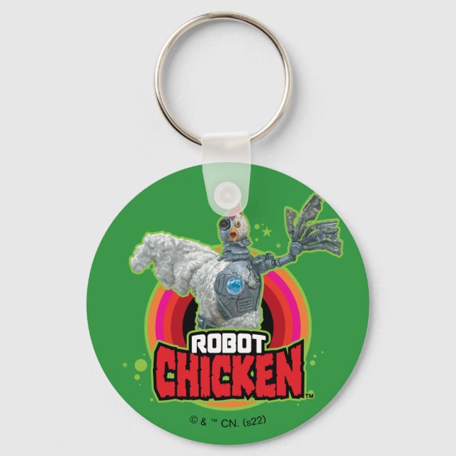 Robot Chicken Character Logo Key Ring (Front)